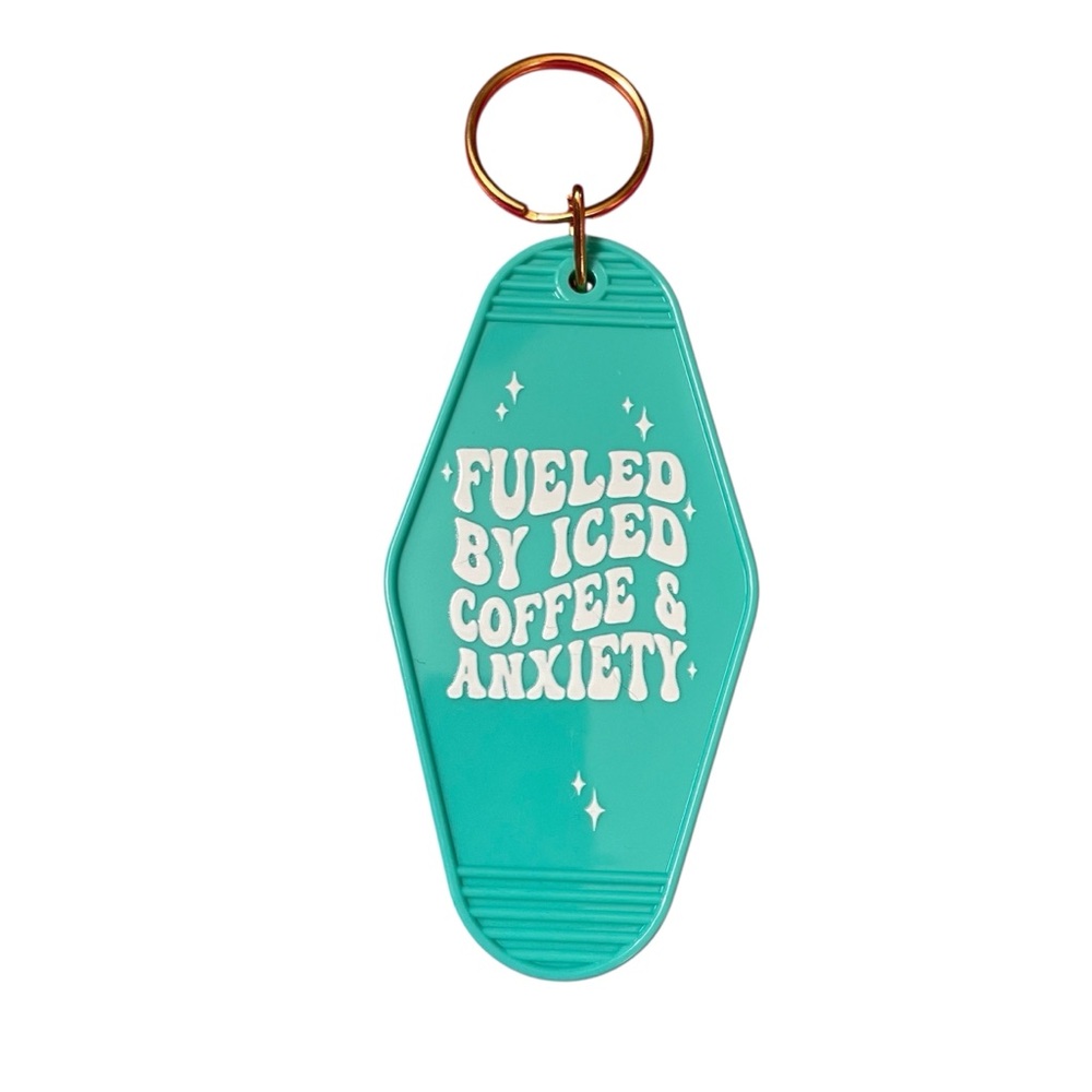 Hotel Style Key Chain (Double Sided) Coffee & Anxiety